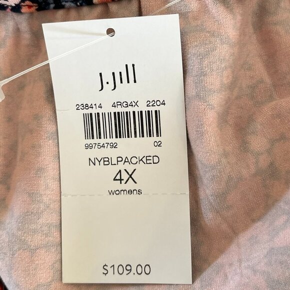 J.Jill Wearever Plus-Size Ditsy Floral Print-Spring Garden Midi Dress Sz 4x - Picture 6 of 11